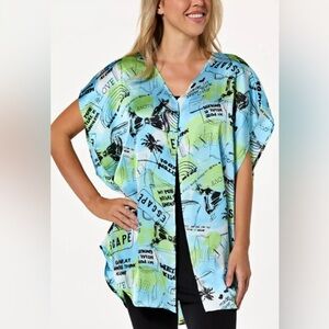 Hue Women’s 2-piece Printed Ruana and Tank
Set Black Size XS